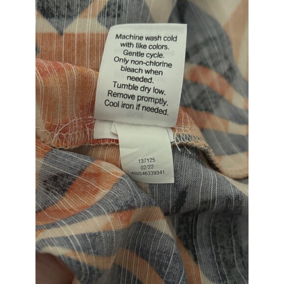 Nine West Smocked Maxi Dress 3X Tiered Ruffle Hem One Shoulder Colorful Boho - Picture 13 of 13